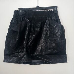 Zara mini black faux leather skirt